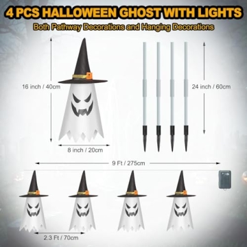 Halloween Ghost Pathway Lights for Outdoor Decor