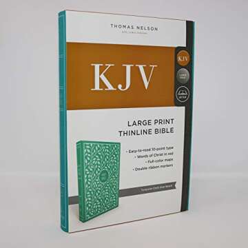 Holy Bible KJV Turquoise Cloth Thinline Red Letter Edition