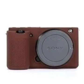 Pocoukate Camera Case for Sony ZV-E10 / ZV-E10L, Vlog Style Alpha ZV-E10 ZV-E10L Digital Camera Anti-Scratch Slim Fit Soft DSLR Camera Sleeve with Screen Protector (Coffee)