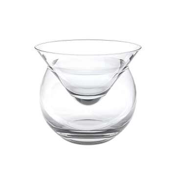KooK Caviar Servering Set, Glass Chiller Serving Dish with Ice Holder, for Shrimp, Appetizers, Liquor, Martinis and Cocktails, Dishwasher Safe, 5 oz Bowl