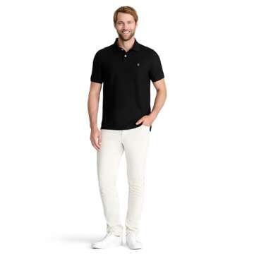 IZOD Men's Advantage Performance Short-Sleeve Polo Shirt, Black, XX-Large