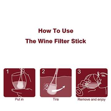WEESIGEI Wine Wand Sulfite Purifier: Wine Filters Remover Histamines Sulfite - Reduce Headaches Alleviate & Sensitivities（pack of 8）