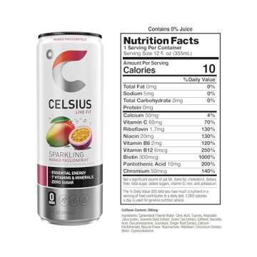 CELSIUS Sparkling Mango Passionfruit, Functional Essential Energy Drink 12 Fl Oz (Pack of 12)