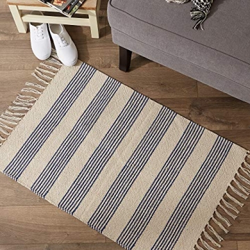 DII 2x3' Woven Rug - Hand-Loomed with Fringe