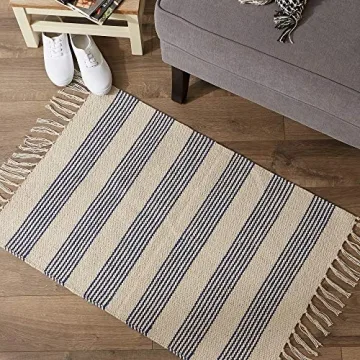 DII 2x3' Woven Rug - Hand-Loomed with Fringe
