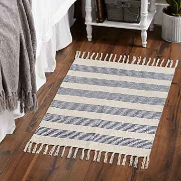 DII 2x3' Woven Rug - Hand-Loomed with Fringe