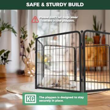 FXW Homeplus Indoor Dog Playpen - Stress-Free and Safe Play, 24 Inch 8 Panels for Puppy and Small Dogs, Black│Patented