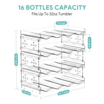 Areforic 4 Tier Water Bottle Organizer for Cabinets and Countertops