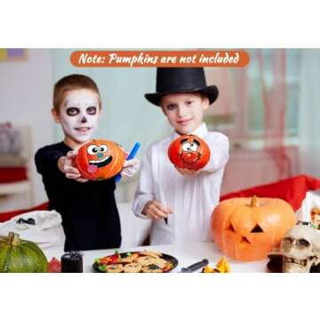 36 Pack Halloween Pumpkin Decorating Stickers - Mini Faces for Fun Decorations