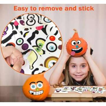 Halloween Pumpkin Decorating Stickers for Kids and Adults