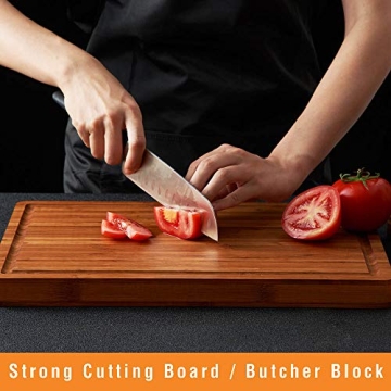 Bamboo Wood Cutting Board 1" Thick with Hidden Handles
