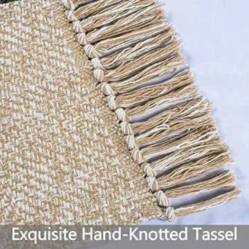 Boho Hallway Runner Rug 2'x 6',Khaki/Cream Hand-Woven Washable Entryway Runner Rug Cotton Farmhouse Laundry Room Runner Rug for Bedroom Bathroom Sink Foyer Bedroom