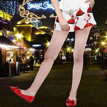 HOVEOX 9 Pairs Fishnet Stockings Fishnet Tights Patterned Fishnets Stockings Lace Patterned Tights Thigh High Pantyhose