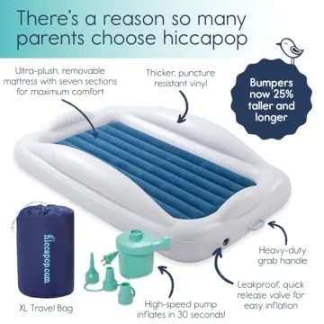 hiccapop Inflatable Toddler Travel Bed - Safe & Portable