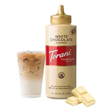 Torani Puremade Sauce, White Chocolate Flavor, Squzzee Bottle, GMO Free & Gluten Free, 16.5 Oz. 468g