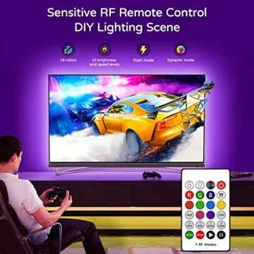 HAMLITE Custom 15Ft USB Powered TV LED Backlight - 17 Colors, Easy Install