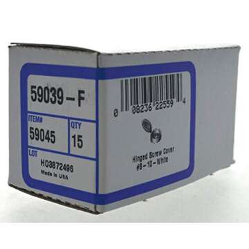 The Hillman Group 59045 Hinge Screw Cover Number 8/Number 10, White , 15-Pack