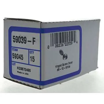 The Hillman Group 59045 Hinge Screw Cover Number 8/Number 10, White , 15-Pack