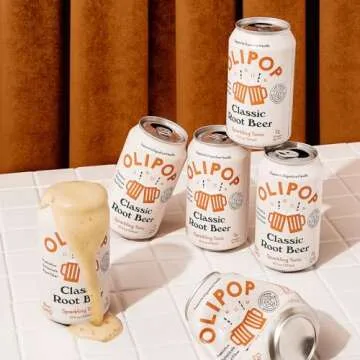 OLIPOP Prebiotic Soda Pop, Classic Root Beer, A New Kind of Soda Packed with Prebiotics, Fiber, and Botanicals, Gluten Free, Vegan, GMO Free, 12oz (12-Cans)