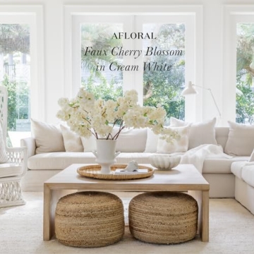 Afloral Faux Cherry Blossom Stem - Realistic 44" Decor