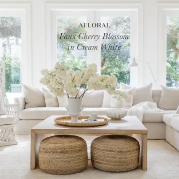 Afloral Faux Cherry Blossom Stem - Realistic 44" Decor