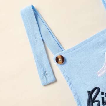 Baby Boys Girls 1st Birthday Romper Baby First Birthday Outfit Boy Solid Color Jumpsuit Cake Smash Outfit(Sky Blue,12-18M)