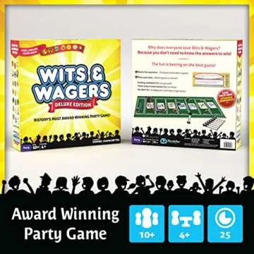 North Star Games Wits & Wagers Deluxe Board Game Award Winning Trivia Game - 4+ Players - Ultimate P...