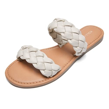 KOLILI Braided Slide Sandals for Summer Comfort