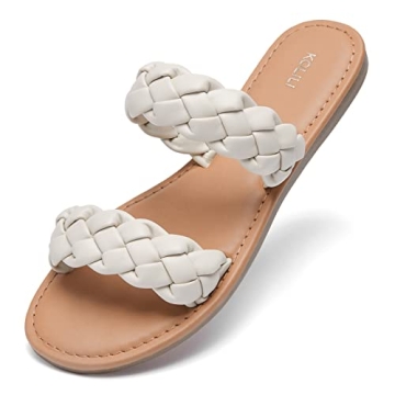 KOLILI Braided Slide Sandals for Summer Comfort