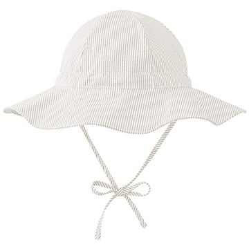 Zando Sun Hat Infant Wide Brim Beach Hat UPF 50+ Toddler Caps for Boys Girls Baby Bucket Hat Beige 0...