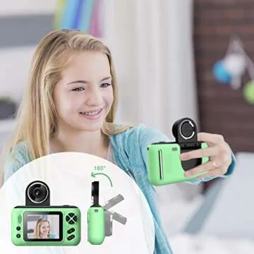 Kids Digital Camera With Flip Lens for Toddlers - HD Video Camera, Christmas Birthday Gift for Boys ...