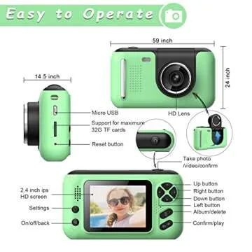 Kids Digital Camera with Flip Lens - Perfect for Ages 3-9