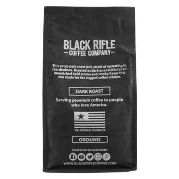 Black Rifle Coffee Company Murdered Out, Extra Dark Roast Ground Coffee, Columbian Roast With Bold A...