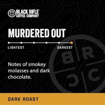 Black Rifle Coffee Company Murdered Out, Extra Dark Roast Ground Coffee, Columbian Roast With Bold Aroma and Smoky Flavors, Helps Support Veterans and First Responders, 12 Ounce Bag