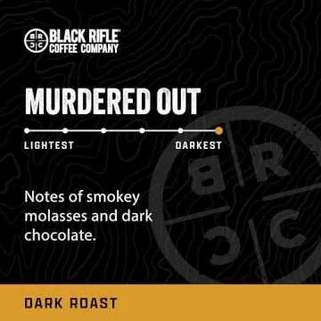 Black Rifle Coffee Company Murdered Out, Extra Dark Roast Ground Coffee, Columbian Roast With Bold Aroma and Smoky Flavors, Helps Support Veterans and First Responders, 12 Ounce Bag