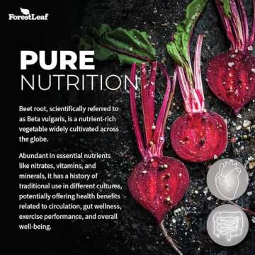 ForestLeaf Organic Beet Root Capsules - with Ginger & Grape Seed 16000mg Strength 20:1 Extract, Supports Nitric Oxide Production, Beets Supplements with Organic Non-GMO Beetroot Powder 120 Veggie Caps
