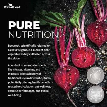 ForestLeaf Organic Beet Root Capsules - with Ginger & Grape Seed 16000mg Strength 20:1 Extract, Supports Nitric Oxide Production, Beets Supplements with Organic Non-GMO Beetroot Powder 120 Veggie Caps