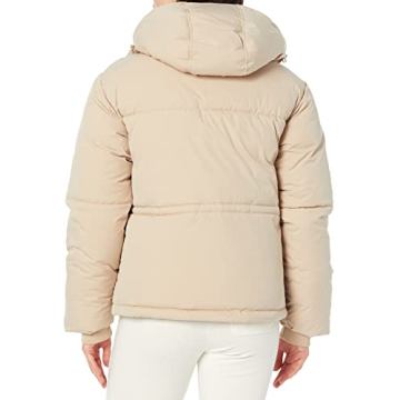 Comfortable Women's Puffer Jacket in Tan, Plus Sizes Available