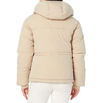 Comfortable Women's Puffer Jacket in Tan, Plus Sizes Available
