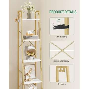 Hzuaneri Ladder Shelf: Stylish Freestanding Storage Solution