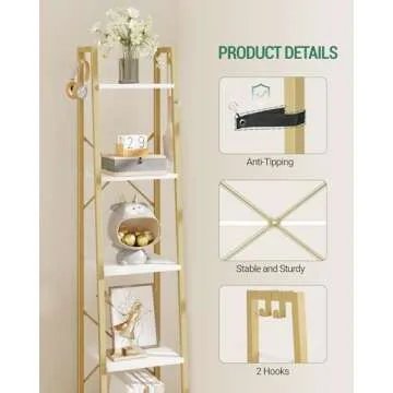 Hzuaneri Ladder Shelf: Stylish Freestanding Storage Solution