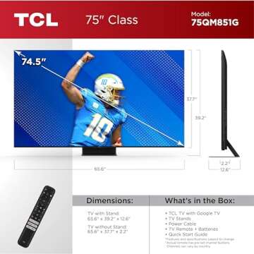 TCL 75-Inch QM85 QLED 4K Smart TV with Dolby Vision