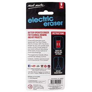 Mont Marte Electric Eraser with 30 Refills for Precision Erasing