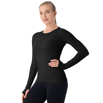 MathCat Seamless Workout Shirts for Women Long Sleeve Yoga Tops Sports Running Shirt Breathable Athl...