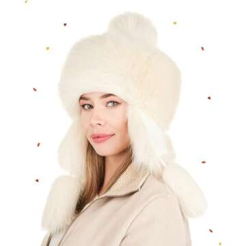 Futrzane Classic Ear Flaps Hat - Stylish Winter Ushanka Hat for Women