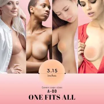 Busties Nipple Covers Seamless Stickers, Pasties Bras for Women, Reusable Bustiers Nipple Coverings for Women, Nippies Pasties Pack, Nip Covers, 2 Reusable Pairs Nude