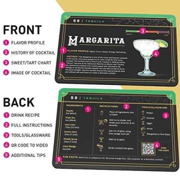 Cocktail Cards: 100 Cocktail Recipes to Master Cocktails in Bartender Flashcard Form with Step by Step Cocktail Instructions and Video Instructions