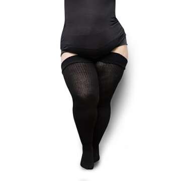 Thunda Thighs Plus Size Thigh High Socks, Over the Knee High Boot Stockings Leg Warmers, Extra Long ...