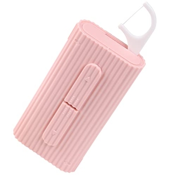 Pink Portable Dental Floss Case - 10 Picks, Travel-Friendly Oral Care