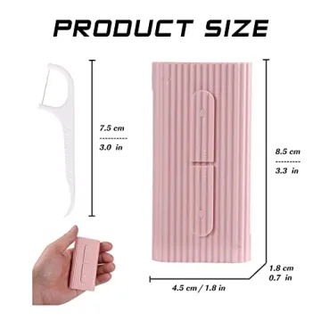 Pink Portable Dental Floss Case - 10 Picks for Travel & Oral Care